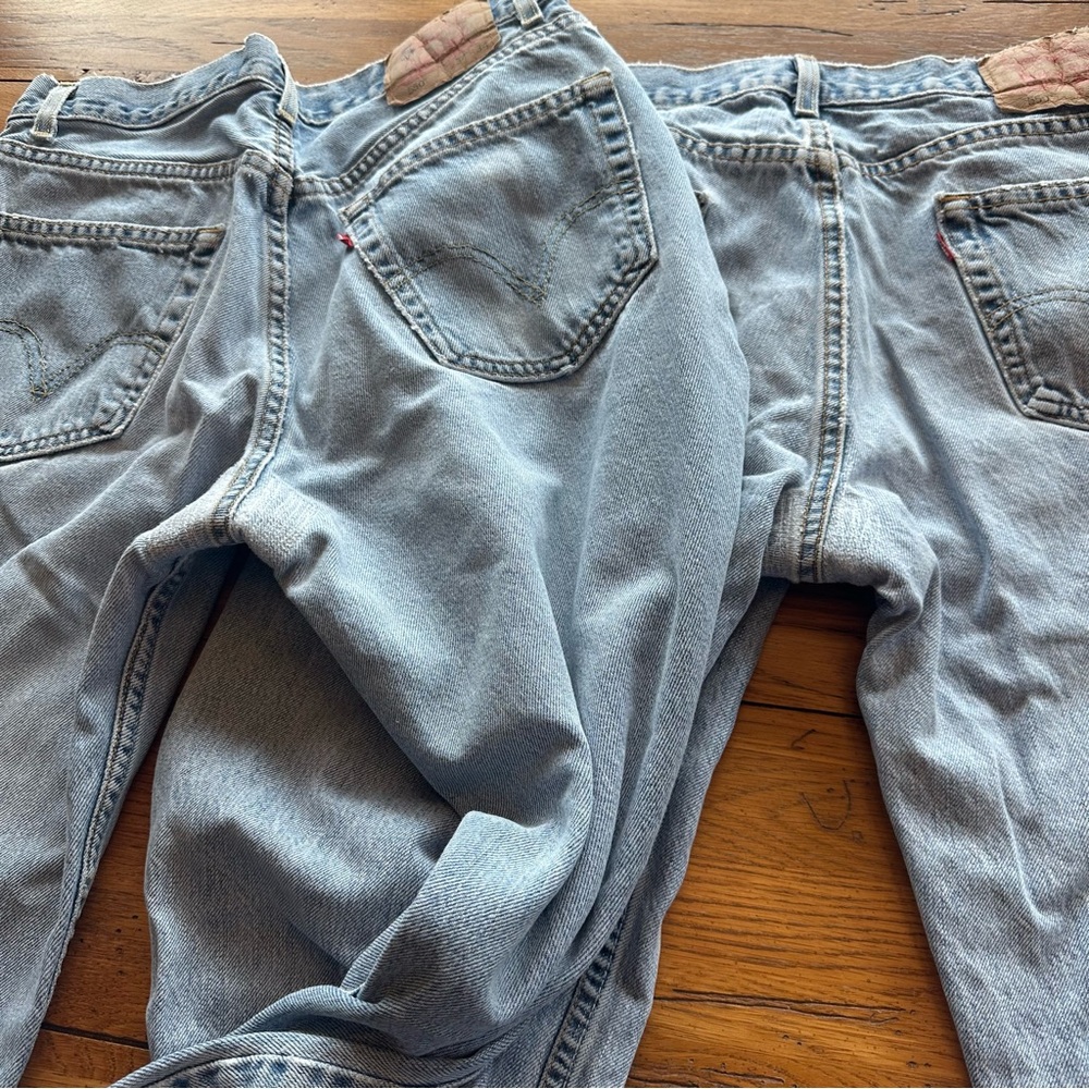 Vintage Levi's 550 Relaxed Fit Work Chore Jeans Flawed 2 pairs 34 x 34 - Picture 13 of 16